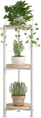 3 Tier Plant Stand Indoor Corner Tall Round Shape Plant Shelf by YIZAIJIA