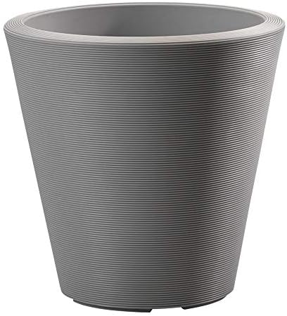 Crescent Garden Madison Planter– Weather-Resistant, Double Walled Indoor/Outdoor Plant Pot with Drain Hole – Durable All-Season Flower Container, 16" W (Slate) by CrescentGarden