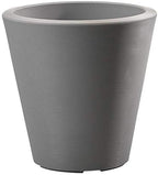Crescent Garden Madison Planter– Weather-Resistant, Double Walled Indoor/Outdoor Plant Pot with Drain Hole – Large Plastic Plant Pot, 26" W (Slate) by CrescentGarden