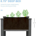 Outsunny Raised Garden Bed with Legs, Bed Liner 48" x 22" x 30", Dark Gray - Image 5