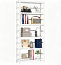 VASMIA 6-Tier Bamboo Shelf,Bamboo Storage Shelving Unit,Tall Bookcase with Adjustable Shelves,Multipurpose Storage Display Shelf for Bathroom, Living Room, Balcony, Kitchen,White by VASMIA