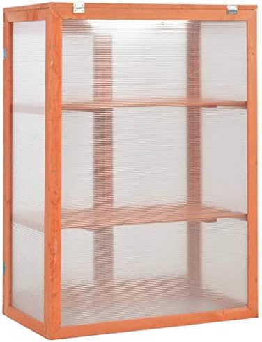 Wooden Portable Greenhouse, Garden Greenhouse Raised Flower Planter with 2 Shelves and 2 Doors, Garden Portable Mini Greenhouse Cabinet for Outdoor Indoor Use 29.5"x18.5"x42.9" - Image 7