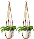 Mkono Set of 5 Macrame Plant Hangers Indoor 3 Different Size Hanging Planter Basket Flower Pot Holder 35"/29"/23", Brown by Mkono