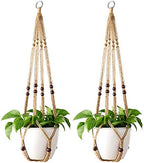 Mkono Set of 5 Macrame Plant Hangers Indoor 3 Different Size Hanging Planter Basket Flower Pot Holder 35"/29"/23", Brown by Mkono
