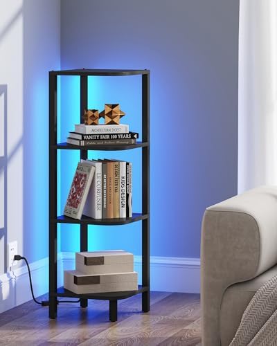 TUTOTAK Corner Shelf, 4-Tier Corner Bookshelf for Small Space - Image 5