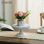 Hanobe Small Wood Cake Pedestal Stand 8 Inch Rustic Display Riser Plate - Image 5