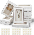 Crtiin 60 Pack Jewelry Gift Boxes Set with Clear Window, White by Crtiin
