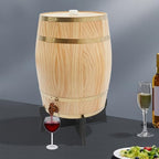 Wine Barrel, 7.93 Gal Wooden Whiskey Barrel with Stand & Spigot – Premium Pine Wood Liquor Dispenser for Home Brewing, Aging, Decor, Bourbon Barrel Style (Wood Color, 30L) - Image 2