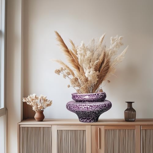 Ceramic Planters - 11 Inch Ceramic Pots for Plants with Drainage Hole, Decorative Planters for Indoor Outdoor, Unique Flower Pots, Garden Office House Decor, Gifts for Plants Lover, Purple - Image 7