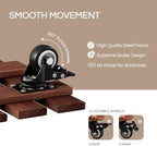 THYOI 2 Pack 12" Acacia Wood Plant Caddy with Lockable 360° Caster Wheels, 300 LB Heavy Duty Rolling Stand for Indoor Outdoor Planter Pots, Wooden Dolly for Patio (Brown, Square) - Image 3