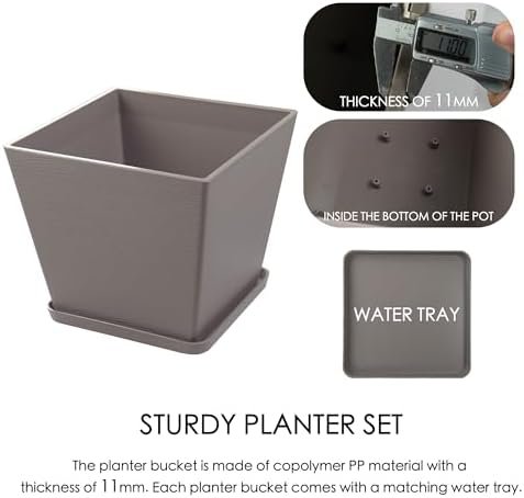 Kozyard 2Packs Taper Planter Indoor Outdoor Plant Pots - Image 3