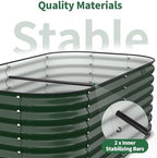 Kesfitt Raised Garden Bed Outdoor, Galvanized Steel Metal Raised Bed Planter for Vegetables, 24-Inch Deep Open Bottom Backyard Garden Bed 6x3x2 ft, Forest Green - Image 7