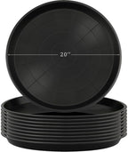 Eccliy 10 Packs 20 Inch Plastic Large Plant Saucers Heavy Duty Planter Trays Jumbo Flower Pot Saucers Plastic Water Trays for Indoors and Outdoors by Eccliy