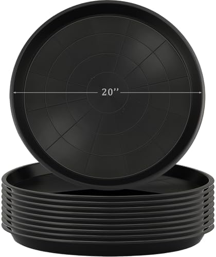 Eccliy 10 Packs 20 Inch Plastic Large Plant Saucers Heavy Duty Planter Trays Jumbo Flower Pot Saucers Plastic Water Trays for Indoors and Outdoors by Eccliy