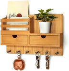 Rebee Vision Key Holder Wall Mount with 2 Drawers for Entryway, Light Brown by REBEEVISION