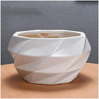 Flower Pots Geometry Ceramic Garden Planter Indoor Outdoor Gardens Plants Containers with Drainage Hole Flower Planting Pots Modern Decorative Modern Planters ( Color : Red by Unknown