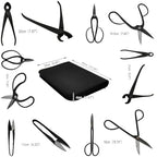 Gardening Bonsai Tool Sets 15pcs Carbon Steel Garden Plant Trimming Kit Scissor Cutter Shear Heavy Duty Nylon Case Outdoor Entrenching Tools - Image 6