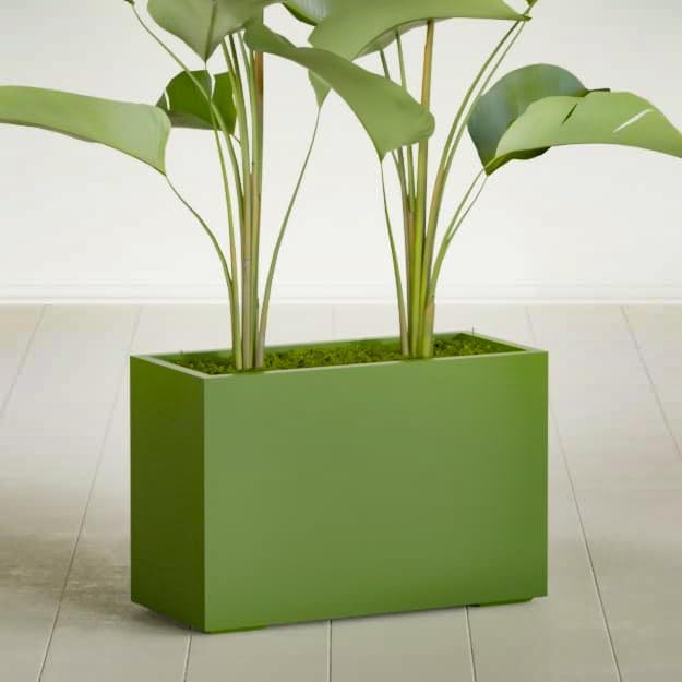 Greenline Leo Tall Rectangular Fiberglass Planter, Outdoor Planter Box - Image 2
