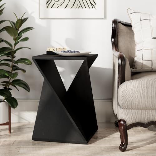 COZAYH Farmhouse Square Solid Wood Twisted Pedestal Side Table, Black - Image 7