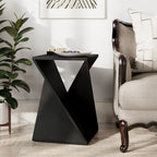 COZAYH Farmhouse Square Solid Wood Twisted Pedestal Side Table, Black - Image 7