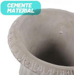 Cabilock Cement Flower Vase Urn Planter 6.29 Inch Retro Succulent Pots with Vertical Stripes for Indoor Outdoor Garden Decor - Image 5