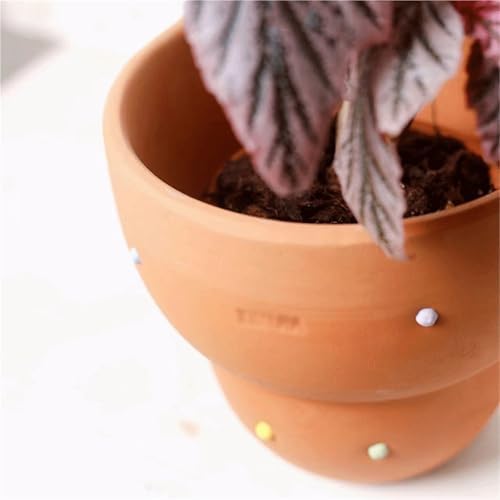 Planter A Retro-Style Red Terracotta Planter with Excellent Ventilation, Perfect for Indoor Plants Garden - Image 5