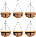 LaLaGreen Garden Hanging Baskets (14 in, 6 Pack) Black Iron Coco Liner Pots by L%C3%A1L%C3%A1Green