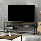 Furinno Moretti 2-Tier Metal Frame Storage Shelves, French Oak Grey - Image 2