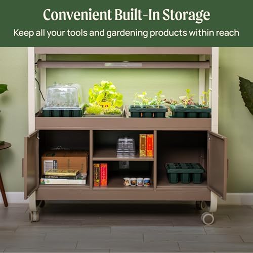 Vego garden 3 Tier Rolling Metal Corner Plant Stand Indoor with 2 Ultimate Grow Light, Powerful 60 W Full-Spectrum LEDs, with Storage Plant Rack for Seed Starting, Leafy, Herbs, Matte Black - Image 7