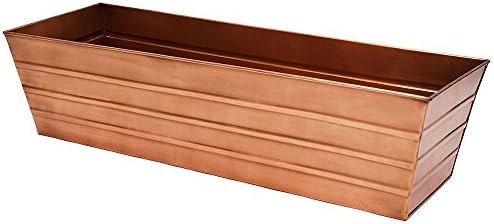 Achla Designs C-21C Plated Flower Box, Window Flowerbox Planter, Large, Copper by ACHLADesignsHomeGarden