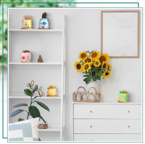 Maxdot 12 Sets 3 Inch DIY Ceramic Succulent Planters Pots to Paint Unpainted Ceramic Paintable Flowerpots Paint Your Own Flower Pot Pottery Painting Craft Kit for Gardening Draw Gifts - Image 6