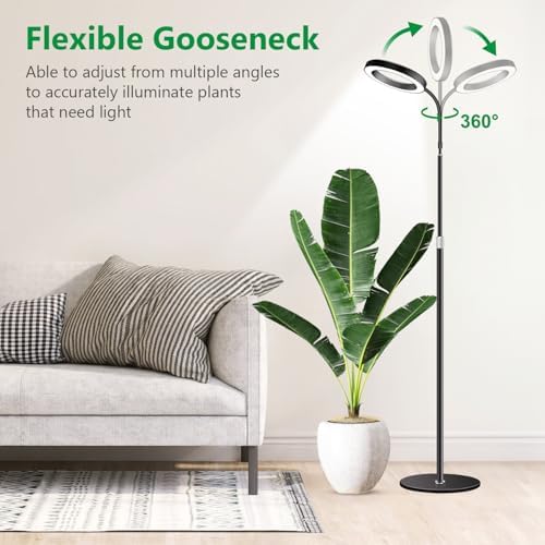 Aumtrly Black Grow Lights for Indoor Plants, Full Spectrum, with 68" Stand - Image 6