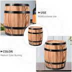 VOSAREA Wood Wine Barrel Decor Vintage Style Wooden Barrel Ornament for Bar Kitchen Garden Yard Home Decor Handmade Rustic Shelf Accent 7.87 X 6.29 X 6.29 in - Image 4