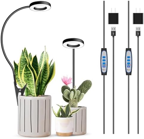 Plant Light Black 2 Pack, Clip on Grow Lights for Indoor Plants by Xuligron