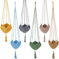 6Pcs Jute Crochet Long Plant Hanger for 4.72 to 7.09 Inch Pots, 6 Colors Polyester Macrame Plant Holder Hanging Planter Basket with Tassel for Indoor Outdoor Home Decor by INTERWARM