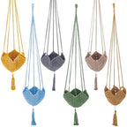 6Pcs Jute Crochet Long Plant Hanger for 4.72 to 7.09 Inch Pots, 6 Colors Polyester Macrame Plant Holder Hanging Planter Basket with Tassel for Indoor Outdoor Home Decor by INTERWARM