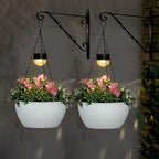 BAYN 2 Packs Solar Hanging Basket Planters for Plants Outdoor - Image 6