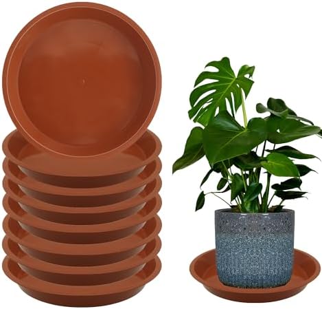 8 Pack 20 Inch Round Plant Saucers for Less 18 Inch Pot Indoors Outdoors Plant Trays for Pots Planter Saucer Plastic Drip Tray Planter Water Tray(Terracotta, 20"(8pcs)) by Unknown