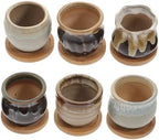 Ceramic Succulent Planter Pots Xmas 6pcs with Drainage Holes by Unknown
