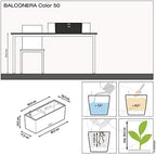 Lechuza BALCONERA Color 50 White, Self-Watering Window Box (Railing Planter), H7.5 L19.7 W7.5 in - Image 4