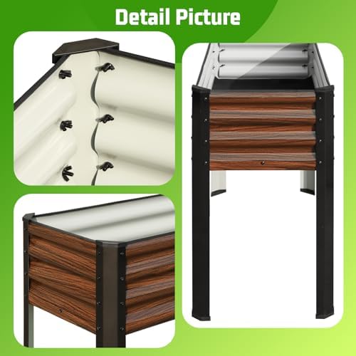 SnugNiture Raised Garden Bed with Legs, 48×18×32in, 2 Pack, Brown - Image 5