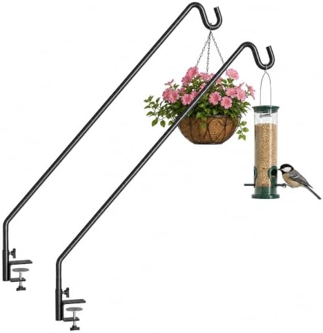 MIXXIDEA 2 Pack Heavy Duty Extensible Adjustable Deck Hooks for Hanging Bird Feeders, Plants, Suet Baskets, Wind Chimes, Lanterns by MIXXIDEA