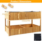 Raised Garden Bed - 2-Tier Elevated Planter Box for Herbs, Vegetables, Succulents & Flowers | 48x25x30 Inch Standing Growing Bed | Outdoor/Indoor Bamboo Planter - Image 3