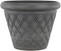 PSW Pot Collection Basket Weave Planter Pot for Indoor and Outdoor Plants and Gardens, 18-inch, Dark Charcoal by PSW