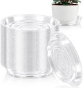 40 Pack 10 Inch Plant Saucer Clear Plant Saucers for Outdoors Plants Drip Trays, Large Pot Saucer No Holes Pot Saucers Planter Trays for Outdoor Plants Bulk Plastic Tray for Flower Pots, Snack Storage by UltraOutlet