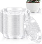 40 Pack 10 Inch Plant Saucer Clear Plant Saucers for Outdoors Plants Drip Trays, Large Pot Saucer No Holes Pot Saucers Planter Trays for Outdoor Plants Bulk Plastic Tray for Flower Pots, Snack Storage by UltraOutlet