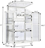 62-Inch Tall Wooden Portable Greenhouse with Wheels & Adjustable Shelves - 3-Tier Cold Frame for Balcony, Patio, or Indoor Use - Durable Fir Wood & Polycarbonate Panels (Green) - Image 7
