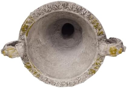 Merax 19.25'' Tall Elegant Roman Style Lightweight Concrete Planter with Botanical Accents, Square Indoor Outdoor Flower Pot with Drainage Hole & Stopper, Grey - Image 7