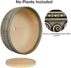 EPGardening 8 Inch Ceramic Succulent Planter Pots with Bamboo Saucer, Gray - Image 6