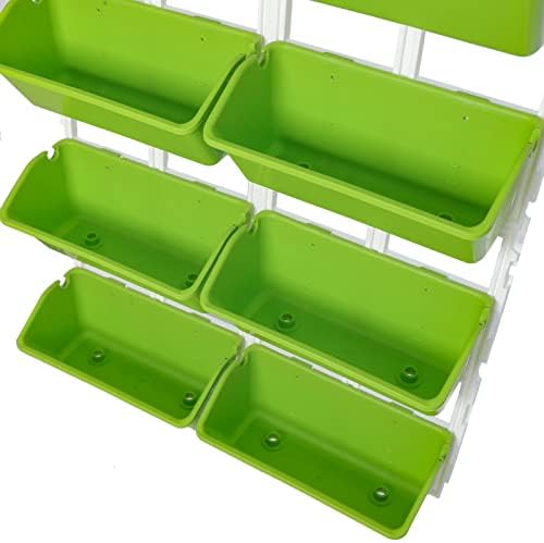 Vertical Wall Hanging Planters with 8 Pots, Raised Beds Hanging Planter Wall Mounted Flower Beds Indoor and Outdoor for Flowers, Vegetables, Herb, Saving Space (Light Green) - Image 6
